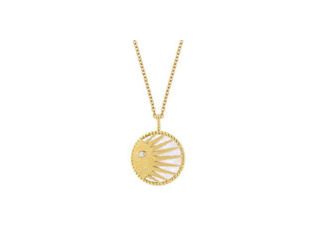 Dior Dior Rose Céleste Necklace In Yellow Gold Diamonds Mother of Pearl And Onyx - view 1