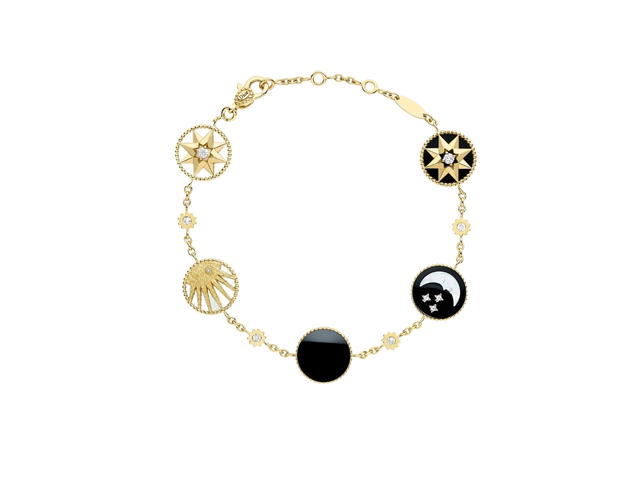 Dior Dior Rose Des Vents And Rose Céleste Bracelet In 18K Yellow And White Gold-Diamond, Mother-Of-Pearl And Onyx - view 1