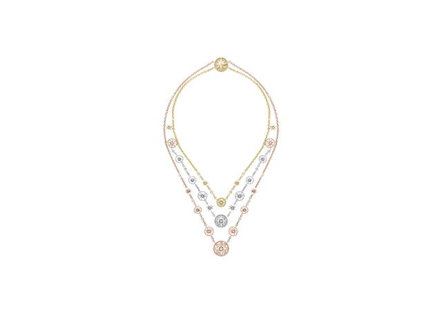 Dior Dior Rose Des Vents And Étoile Des Vents Necklace In Yellow Pink And White Gold With Diamonds - view 1