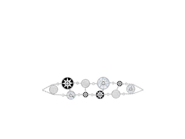 Dior Dior Rose Des Vents Bracelet In 18K White Gold-Diamonds-Mother-Of-Pearl And Onyx - view 1