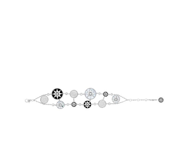 Dior Dior Rose Des Vents Bracelet In 18K White Gold-Diamonds-Mother-Of-Pearl And Onyx - view 3