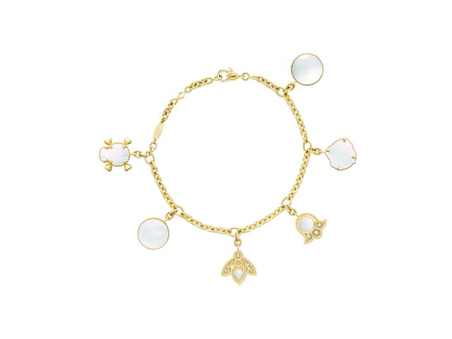Dior Dior Rose Des Vents Bracelet In Charm 18K Yellow Gold-Diamond And Mother-Of-Pearl - view 2