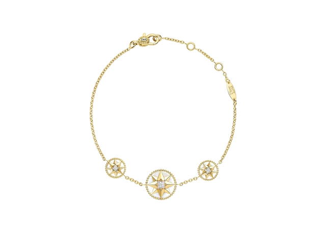 Dior Dior Rose Des Vents Bracelet In Three Oval 18K Yellow Gold-Diamond And Mother-Of-Pearl - view 1