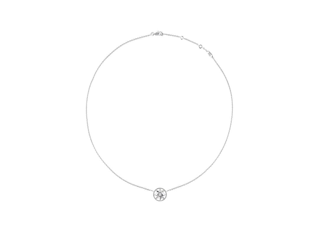 Dior Dior Rose des Vents Necklace In 18K White Gold-Diamond And Mother-Of-Pearl