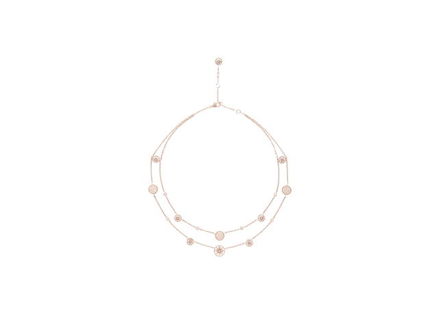 Dior Dior Rose Des Vents Necklace In Pink Gold Diamonds And Mother of Pearl Hardware Pink Gold - view 1