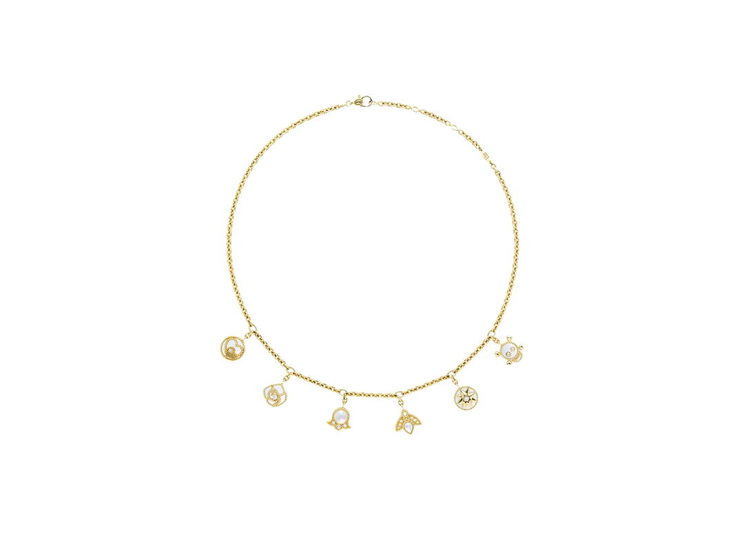 Dior Dior Rose des Vents Necklace In Yellow Gold Diamonds And Mother of Pearl Hardware Yellow Gold