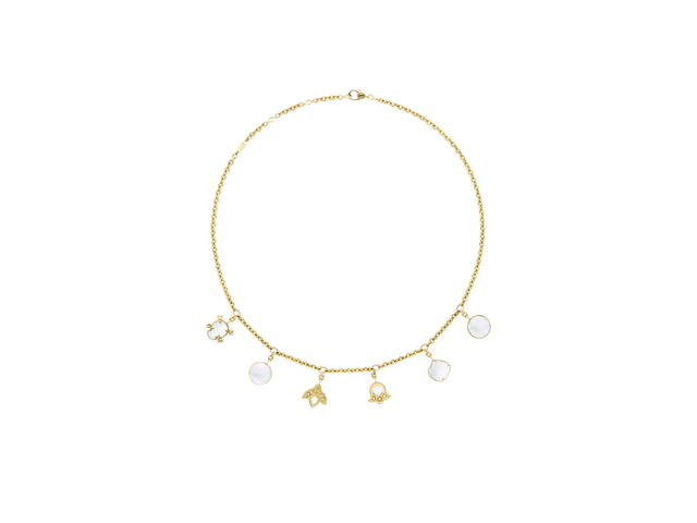 Dior Dior Rose des Vents Necklace In Yellow Gold Diamonds And Mother of Pearl Hardware Yellow Gold - view 2