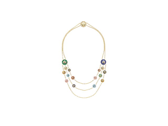 Dior Dior Rose Des Vents Necklace In Yellow Pink And White Gold Diamonds And Gemstones - view 1