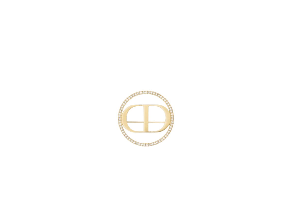 Dior Dior Round CD Brooch In Gold Montaigne