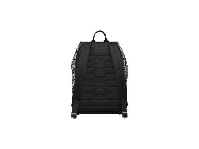 Dior Dior Saddle Backpack In Beige And Black Dior Oblique Jacquard And Black Grained Calfskin - view 2