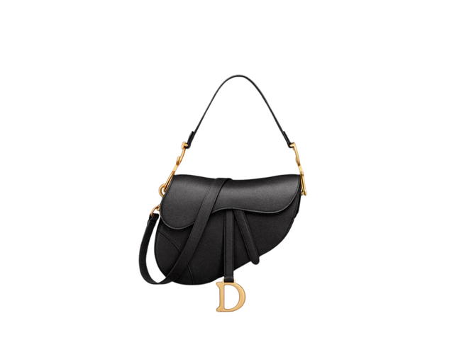 Dior Dior Saddle Bag In Black Grained Calfskin With Gold Hardware - view 1