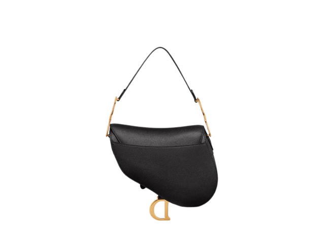 Dior Dior Saddle Bag In Black Grained Calfskin With Gold Hardware - view 3