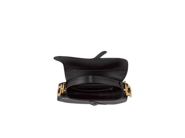 Dior Dior Saddle Bag In Black Grained Calfskin With Gold Hardware - view 4