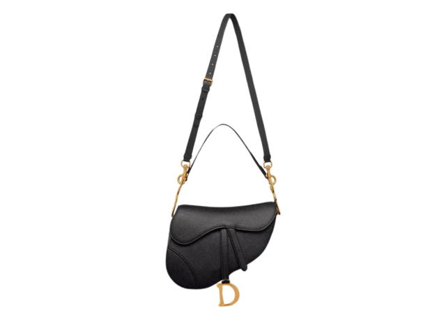 Dior Dior Saddle Bag In Black Grained Calfskin With Gold Hardware - view 5