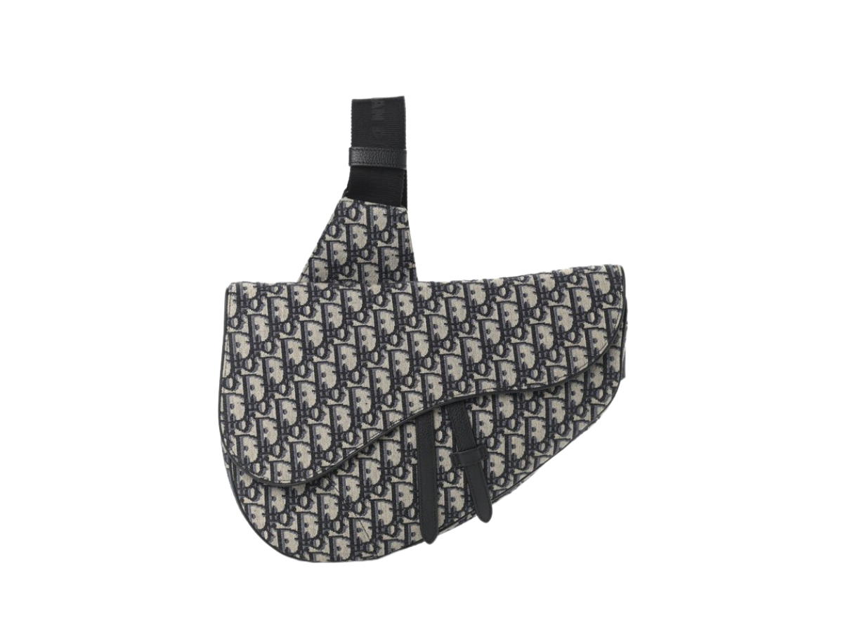 Dior Dior Saddle Bag In Dior Oblique Jacquard With Aluminum Buckle Beige and Black