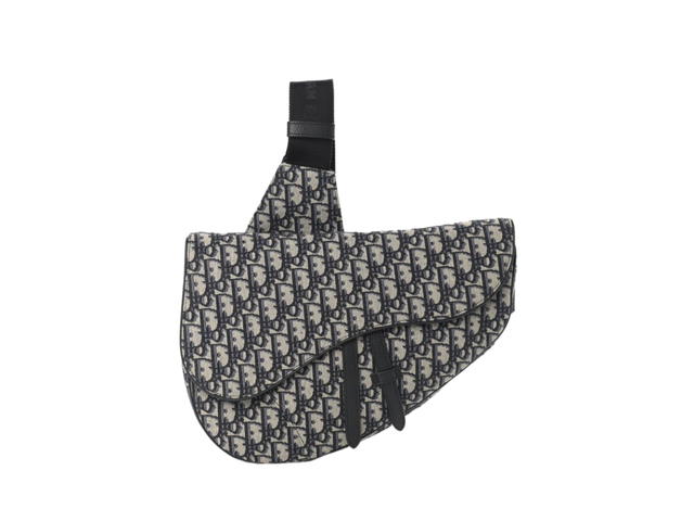 Dior Dior Saddle Bag In Dior Oblique Jacquard With Aluminum Buckle Beige and Black - view 1