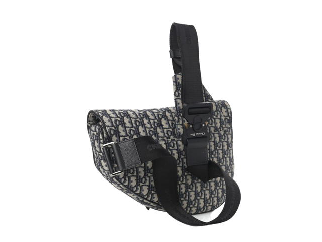 Dior Dior Saddle Bag In Dior Oblique Jacquard With Aluminum Buckle Beige and Black - view 2