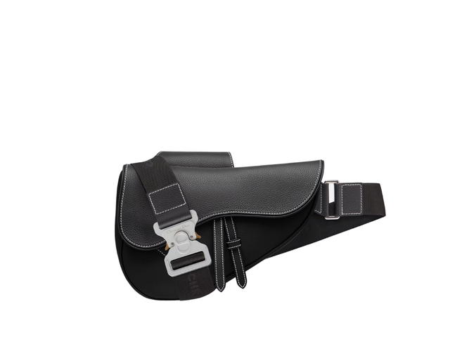 Dior Dior Saddle Bag In Grained Calfskin With Aluminum Buckle Black - view 1