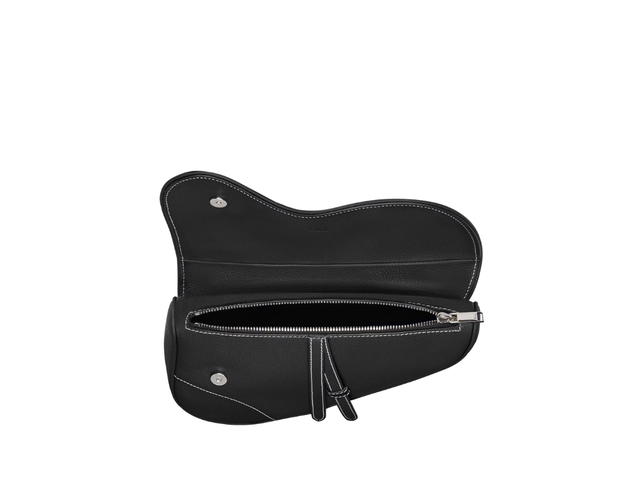 Dior Dior Saddle Bag In Grained Calfskin With Aluminum Buckle Black - view 2