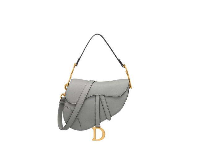 Dior Dior Saddle Bag With Strap Gray Grained Calfskin - view 1