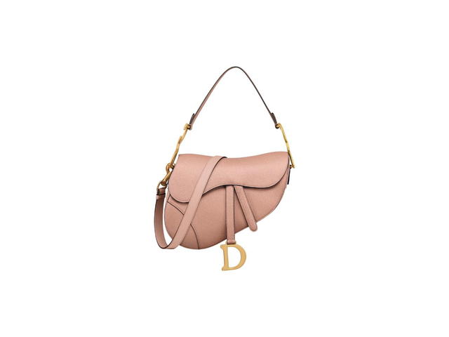 Dior Dior Saddle Bag With Strap In Blush Grained Calfskin - view 1