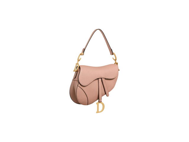 Dior Dior Saddle Bag With Strap In Blush Grained Calfskin - view 2