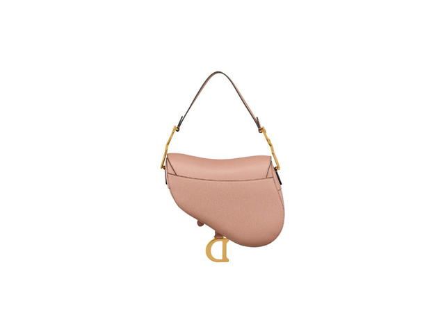Dior Dior Saddle Bag With Strap In Blush Grained Calfskin - view 3