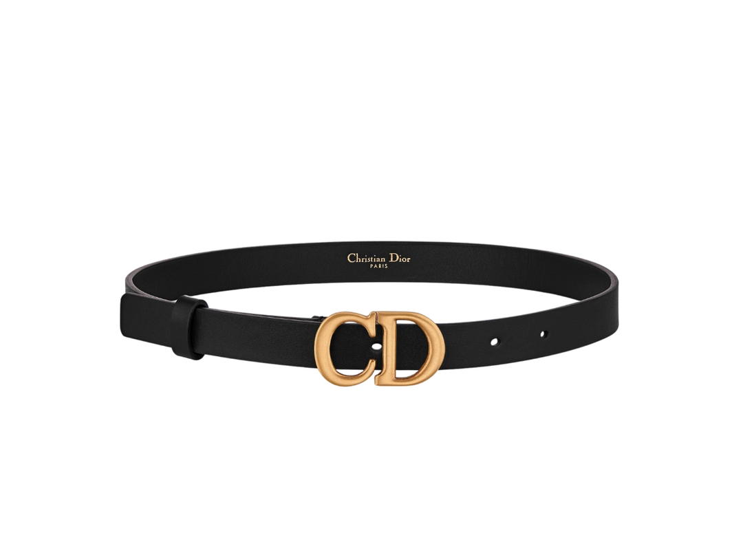 Dior Dior Saddle Belt 20 MM In Ultrasmooth Calfskin With CD Buckle Gold Hardware Black