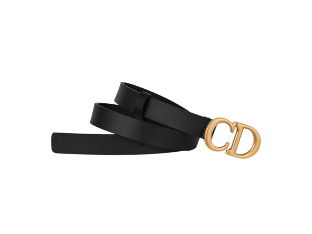 Dior Dior Saddle Belt 20 MM In Ultrasmooth Calfskin With CD Buckle Gold Hardware Black - view 2