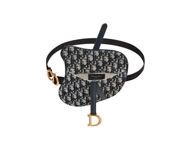 Dior Dior Saddle Belt Pouch In Blue Dior Oblique Jacquard - view 3