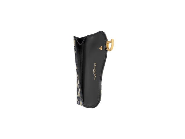 Dior Dior Saddle Cosmos Zipped Card Holder In Blue Dior Oblique Jacquard - view 4