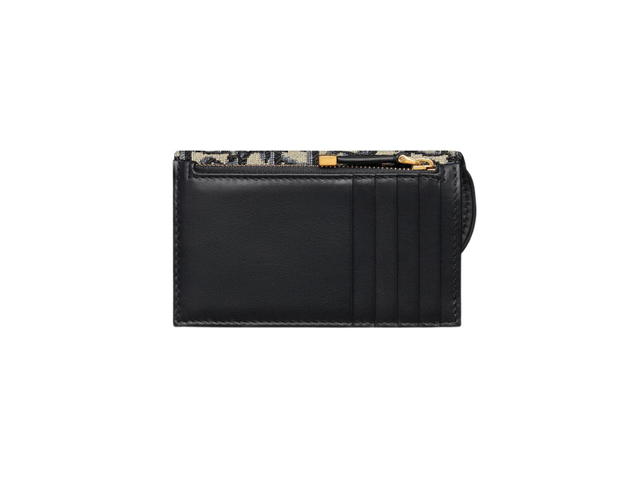 Dior Dior Saddle Cosmos Zipped Card Holder In Blue Dior Oblique Jacquard - view 5