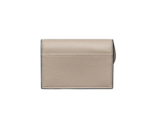 Dior Dior Saddle Flap Card Holder In Sand-Colored Goatskin With Gold-Finish Metal - view 2