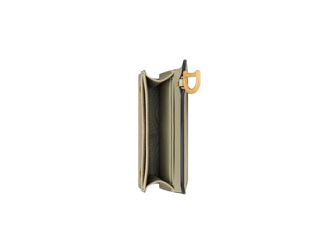 Dior Dior Saddle Flap Card Holder Sage Green Goatskin - view 3