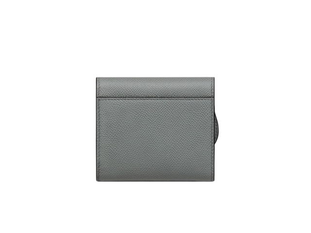 Dior Dior Saddle Lotus Wallet In Grained Calfskin With Gold-tone Hardware Gray - view 2