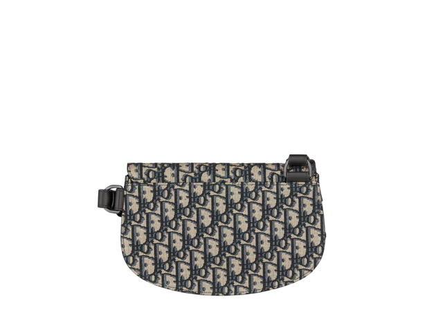 Dior Dior Saddle Pouch In Beige And Black Dior Oblique Jacquard With Zip Exterior Pocket-Saddle Leather Flap - view 2