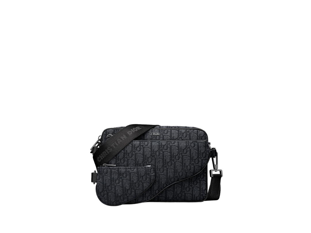 Dior Dior Saddle Triple Pouch In Black Dior Oblique Jacquard
