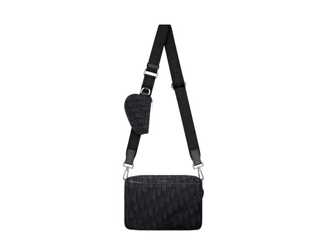 Dior Dior Saddle Triple Pouch In Black Dior Oblique Jacquard - view 3