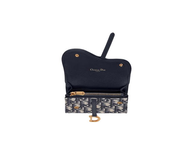 Dior Dior Saddle Wallet In Blue Dior Oblique Canvas - view 3