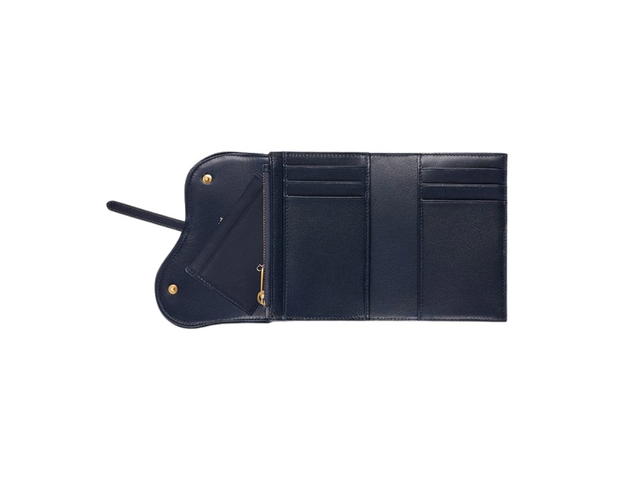 Dior Dior Saddle Wallet In Blue Dior Oblique Canvas - view 4