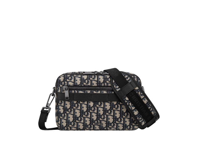 Dior Dior Safari Messenger Bag In Beige-Black Dior Oblique Jacquard With Ruthenium-finish Hardware - view 1