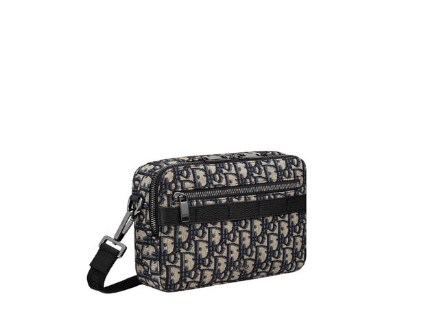 Dior Dior Safari Messenger Bag In Beige-Black Dior Oblique Jacquard With Ruthenium-finish Hardware - view 2