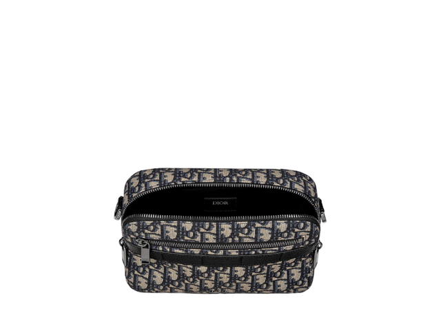 Dior Dior Safari Messenger Bag In Beige-Black Dior Oblique Jacquard With Ruthenium-finish Hardware - view 3