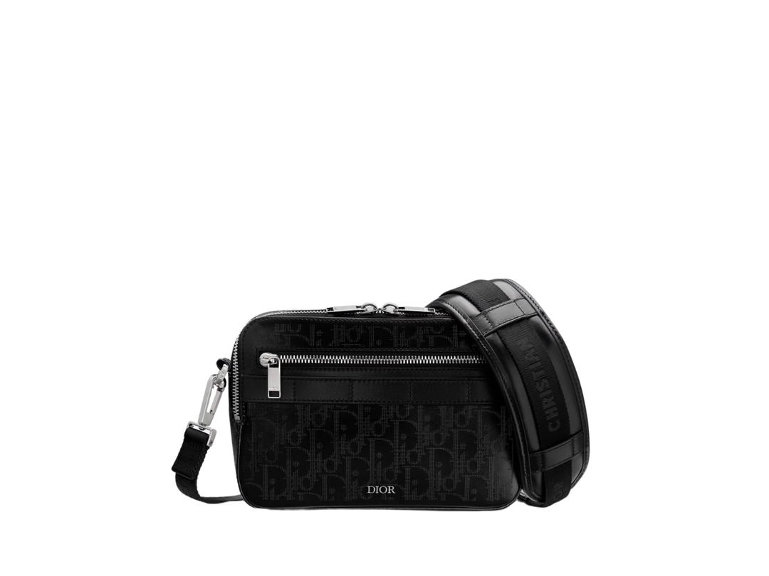 Dior Dior Safari Messenger Bag In Black Dior Oblique Galaxy Leather