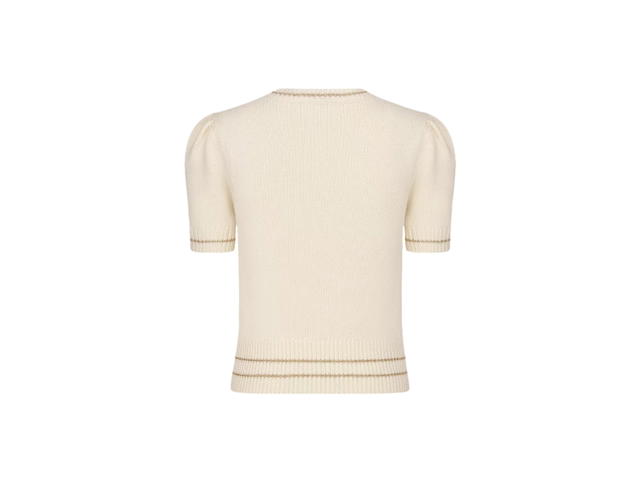 Dior Dior Short-Sleeved Sweater Gold-Tone Blended Virgin Wool and Cashmere Knit - view 2