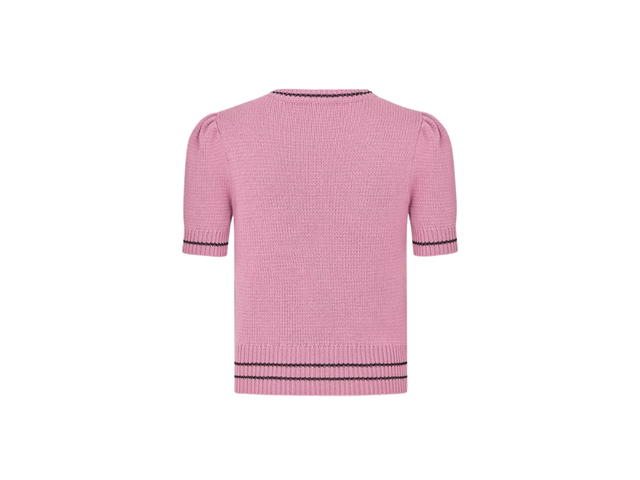 Dior Dior Short-Sleeved Sweater Pink Wool and Cashmere Knit - view 2