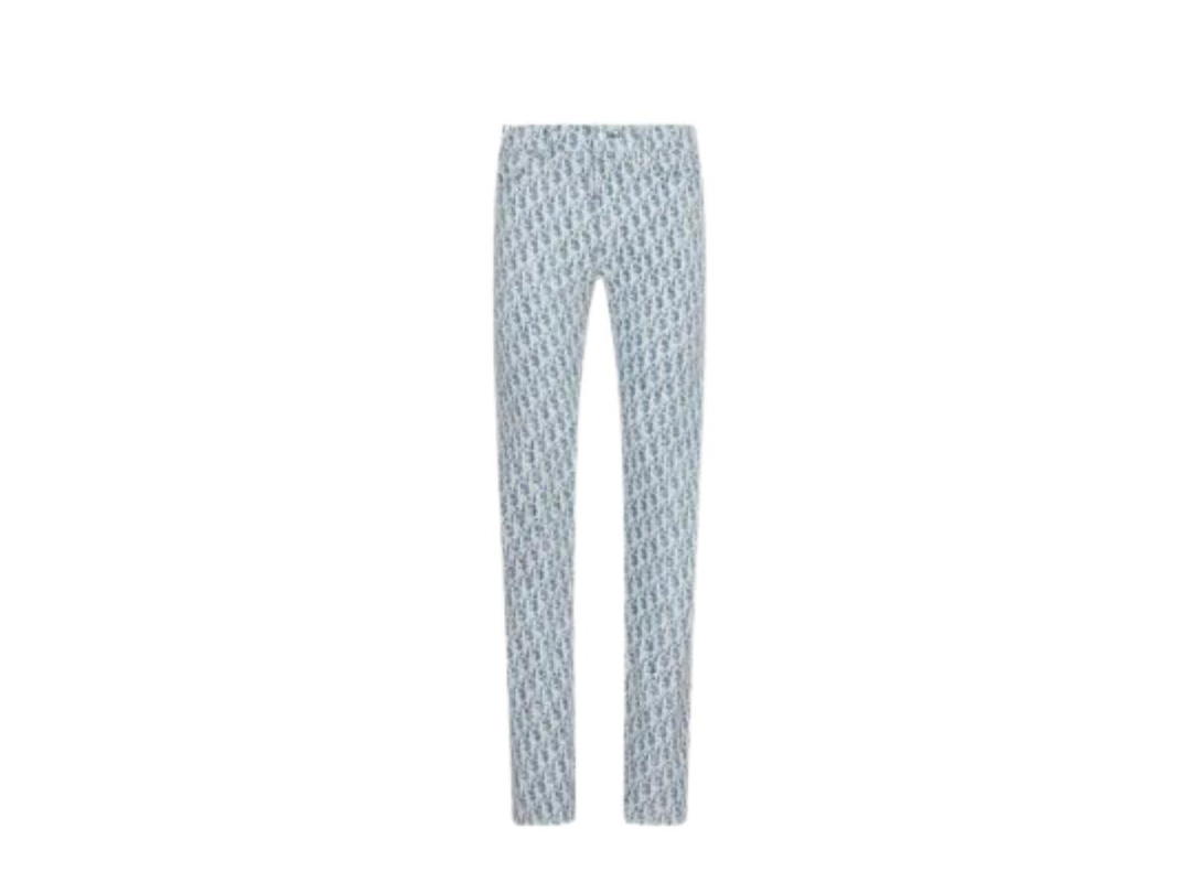 Dior Dior Slim-Fit Jeans Blue and White Dior Oblique Kasuri Cotton Denim