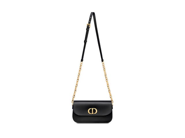 Dior Dior Small 30 Montaigne Avenue Bag In Black Box Calfskin With Gold-Finish Metal And Tonal Enamel - view 3