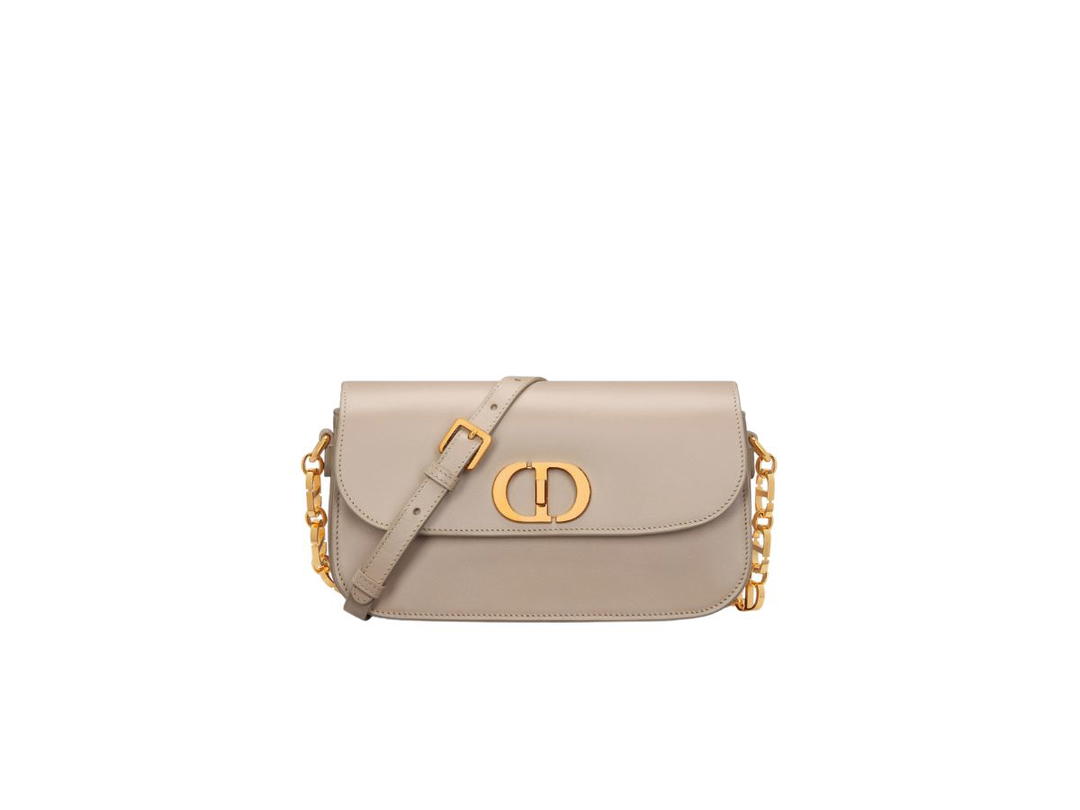 Dior Dior Small 30 Montaigne Avenue Bag In Powder Beige Box Calfskin With Gold-Finish Metal And Tonal Enamel
