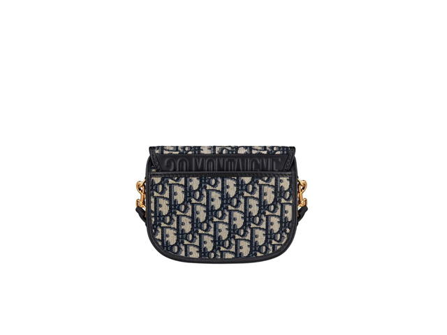 Dior Dior Small Dior Bobby Bag In Blue Dior Oblique Jacquard With Antique Gold-Finish Metal Hardware - view 2
